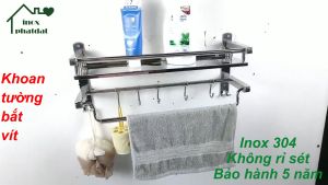 Kệ nhà tắm INOX 304 PHÁT ĐẠT kệ để xà bông để đồ phòng tắm rổ đựng chai dầu gội (SP153)