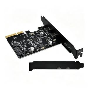 PCI-E PCI Express 4X To USB 3.1 Gen 2 (10 Gbps) 2-Port Type C Expansion Card ASM3142 Chip 15-Pin Connector For Windows/Linux