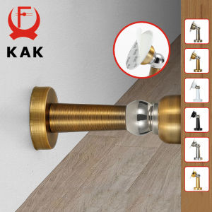 KAK Stainless Steel Magnetic Doorstop Non-Punch Wind-Proof Door Stopper Wall Mounted Floor Mounted Door Holder Door Hardware