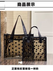 New Transparent Polka Dot Waterproof Makeup Bag Toiletry Bag Handheld Beach Bathing Shower Bag for Travel And Camping