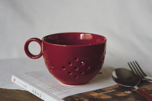 Finland Underglaze Iittala Theme Ceramic Bowl For Home Tableware Food Tray Bowl Minimalist Big Red Dessert Bowl Dish