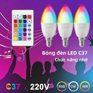 1-10 Chiếc E14 Bóng Đèn LED Nến RGB 6W Có Thể Điều Chỉnh Độ Sáng Với 24 Phím Điều Khiển Từ Xa Cho Phòng Ngủ Phòng Khách Nhiều Màu Sắc Thay Đổi Đèn AC220V/110V