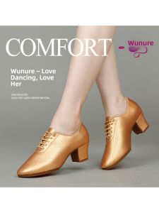 WUNUO | Womens Adult Mid-Heel Soft Sole Latin Dance Shoes