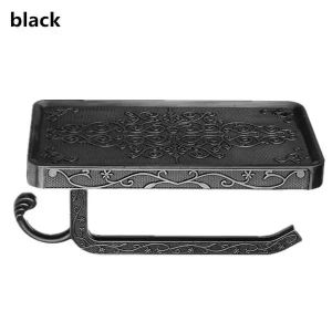 1Pcs Antique Vintage Bronze Carving Bathroom Paper Holder Mobile Holder Toilet Paper Roll Holder Bathroom Storage Rack Accessory