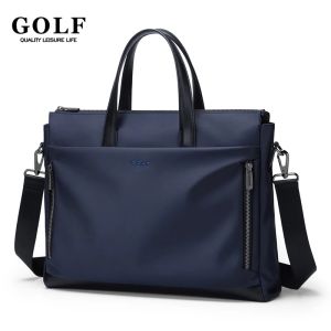 GOLF QUALITY Briefcases Men Nylon Business Bag Work Big Brief Case Hand Bags Man Fashion Office Handbags 15 inch Laptop Sling Messenger Bag Waterproof Leather Handle