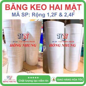 [ SÉT ] COMBO 12 Cuộn Băng Keo Hai Mặt Bản Rộng 24F (24Cm) Băng Keo 2 Mặt Siêu Dính