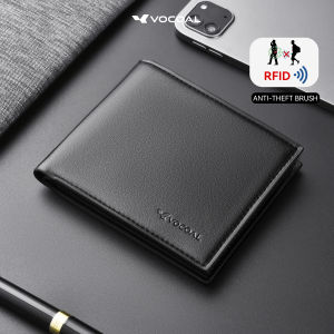 VOCOAL Fashion Short Wallet RFID Mens Retro Wallet Business Wallet Anti-theft Brush Wallet Soft PU Wallet Multi-Card Position Wallets Travel Purses Zipper Coin Pouch ID Credit Cards Holders
