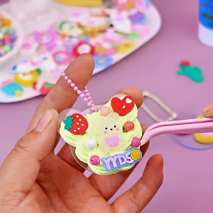 BBTAM Cute Stickers Acrylic Keychain DIY Guka Goo Card Toy Set Girl Cream Glue Sticker Tool