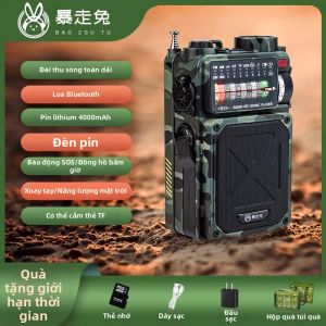 BAOZOUTU | Đài Radio Quay Tay Có Pin Mặt Trời và Đèn Pin Bluetooth
