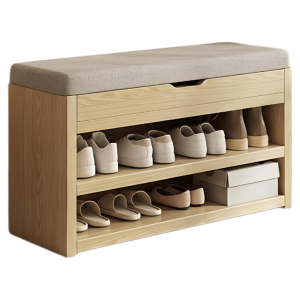 Modern Minimalist Home Entrance Soft Padded Shoe Bench Storage Rack Integrated Design Doorstep Seating Convenience
