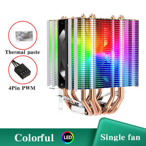 Efficient RGB CPU Cooler Fan 90mm 4pin/PWM PC Tower Radiator 6 Heat Pipe Install LGA2011 X79 X99 115x 1200 1700 AMD AM3 AM4 AM5