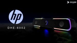 HP DHE-6002 dhe6002 Wired SoundBar LED Light Subwoofer Audio AUX Speaker Surround Sound Bar PC Multimedia Phone Bass