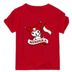Kaos Anak Motif 17 Agustus Kuromi Merdeka ( 2-10 Tahun ) Cewek -Cowok