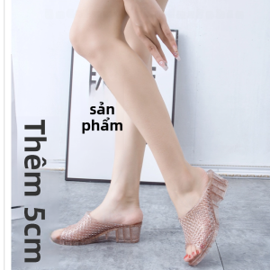 Dép Nữ Mùa Hè Phòng Tắm Chống Trượt Chống Mùi Pha Lê Đế Xuồng Thời Trang Ngoài Trời Bằng Nhựa Chống Thấm Nước Dép Xỏ Ngón Cỡ Nhỏ
