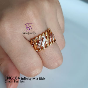 Cincin Wanita Infinity Mix Ukir Fashionable Elegan Perhiasan Fashion Import Premium Anti Karat cng184