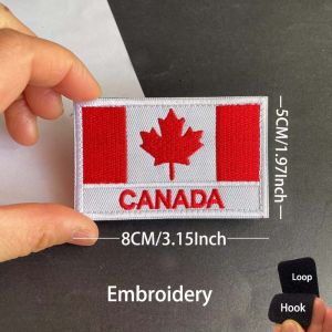 Canada FlagMaple Leaf Badge Fabric Applique Embroidery and Rubber PVC PatchesMilitary Stickers Tactical Reflective Emblem