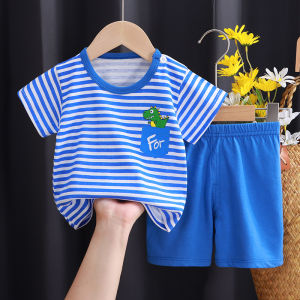 Pure Cotton Childrens Short Sleeve Shorts Set Thin Summer Outfit for Boys And Girls 1-3-5-6 Years Old Baby Clothes Kids Wear