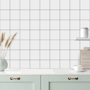 10pcs 3D Grid Version Peel And Stick Tile Thickened Square Waterproof 3D Kitchen Bathroom Wall Decals for Home Decoration