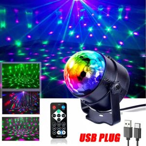 LED Rotating Stage Light Disco DJ Light Ball Strobe Remote Control Magic Dance Car Christmas Gift Party Club Bar Laser Show Lamp