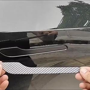 4Pcs/Set ABS Carbon Fiber Car Door Handle Wrap Cover Stickers Accessorie For Tesla Model Y Launch Model 3/Y/3