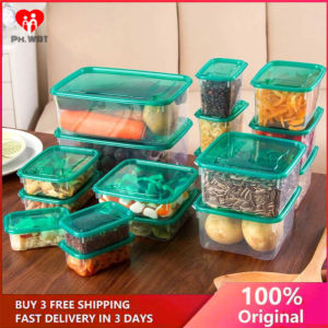 17PCS Set Kitchen Tupperware Box Plastic Container Food Storage Organizer Transparent Refrigerator Sealed Preservation Box