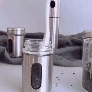 Stainless Steel Condiments Bottle Rotating Cover Seasoning Can Salt Shaker Spice Pepper Jar