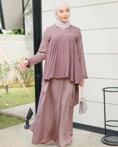Bellita Dress Gamis Brukat + Selendang Mutiara 5 Model Gaya Style Premium Lebaran Hari Raya Murah