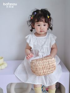 BAFANOU | Cotton Breathable White Lace Embroidered Dress