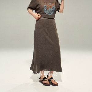 Ladies Large Size Lazy Style Knit Top and Skirt Set