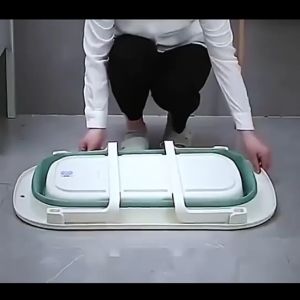 BLUE WHALE อ่างอาบน้ำเด็กอ่อน อ่างอาบน้ำเด็กทารก (75 x 45 x 23 ซม.) อ่างอาบน้ำเด็กขนาดเล็กพับเก็บได้