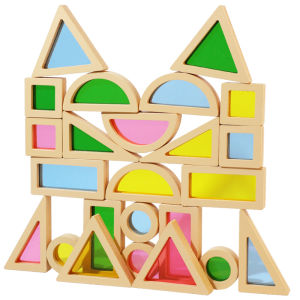 Wooden Sensory Educational Rainbow Building Blocks