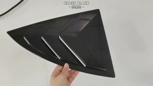 For Tesla Model Y 19-23 Car Rear Window Shutter Cover Trim Window Louver Side Vent ABS Carbon Fiber Gloss Black Auto Accessories