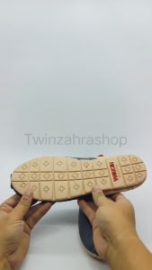 Sepatu Wakai Slip On Wanita Selop Casual Kasual Shoes Santai Kain Tanpa Tali Anti Slip Abu Pink