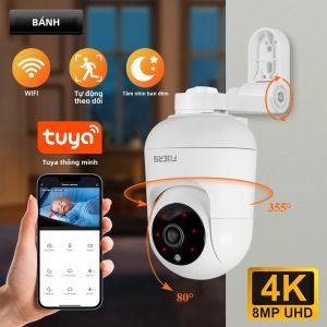 Camera IP WiFi FUERS 4K 8MP Không Dây An Ninh Nhà Thông Minh Giám Sát Mini Giám Sát Trẻ Em Với Giá Đỡ Có Thể Điều Chỉnh Tương Thích Với Tuya