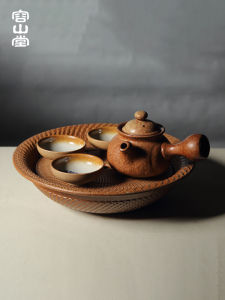 Rongshantang Tea Tray Pot Tray Tea Table Stoneware Set Purple Sand Handmade Pot Holder Small Water Storage Tea Set Water Drop Container