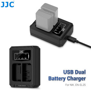 JJC | JJC EN-EL25 Battery Charger USB C Dual Slot for Nikon Z50 II Z50II Z50 Z 50 Z30 Z 30 ZFC Z FC Cameras MH-32 Battery Charger