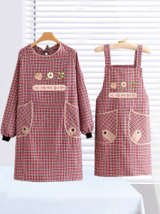 Váy Bảo Hộ Nấu Ăn Bằng Cotton Dày Dài Tay Chống Thấm Nước Cho Phụ Nữ Dùng Tại Nhà Váy Bảo Hộ Làm Việc Nhà Bếp Chống Thấm Nước