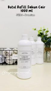 SHIRO PREMIUM - Botol Isi Ulang Sabun Deterjen 1000 ml 1 Liter Putih Aesthetic