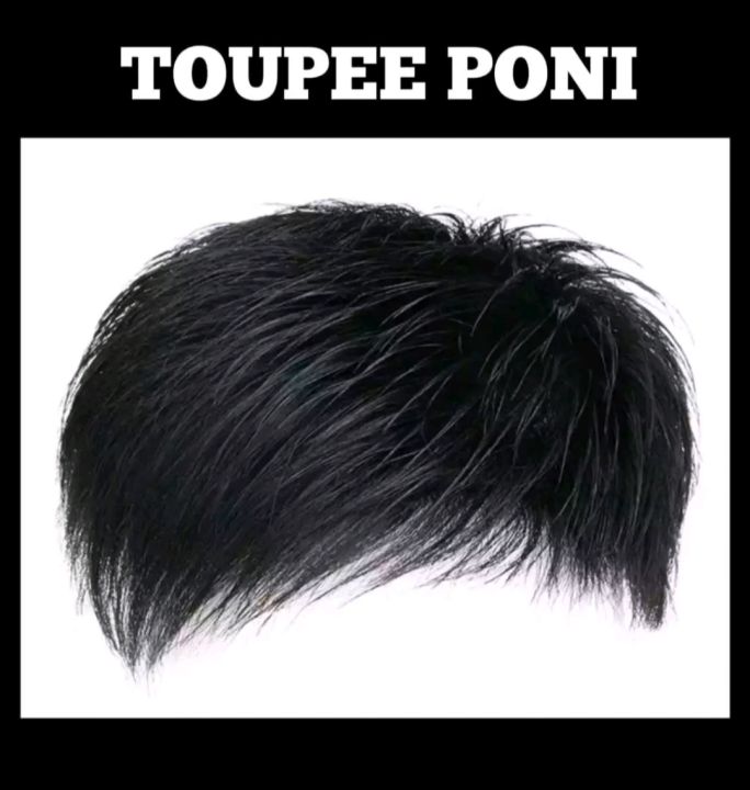 TOUPEE Wig Pria pendek Penutup Rambut Botak Wig Single Item