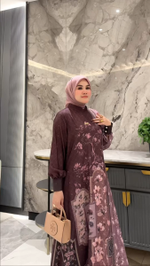 BELIFI | Viola Mosaic Dress by Ayjora Gamis Wanita Premium Motif Panel Artistik