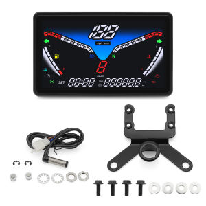 RYSJM | HD 5inch LCD Water Temp Oil Level Gauge Display Digital Meter Speedometer 12K RPM Tachometer Suitable For 12V Motorcycles