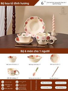 Bộ Dụng Cụ Ăn Bữa Được Vẽ Tay Phủ Men Đẹp