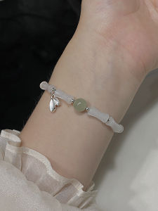 Chinese Style Retro Bamboo Node Jadeite Bracelet Womens Luxury Minimalist Elegant National Style Hand Bracelet Silver Bracelet