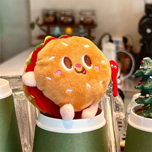 1/5 Pcs Cute and Creative French Fries Burger Doll Pendant Backpack Plush Pendant Car Keychain Small Doll