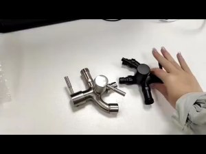 304 Stainless Steel 2 Way Faucet Bibcock Faucet 1in2 out Head Two Way Water Washer Tap Faucet