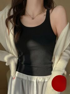 MiiOW | เสื้อกั๊กแขนกุดคอตั้งสีดำสไตล์อเมริกันสตรีทสำหรับผู้หญิง ทรงเข้ารูป สไตล์คลาสสิก ใส่ได้หลากหลาย เสื้อคลุมกันหนาวแบบสวมหัว