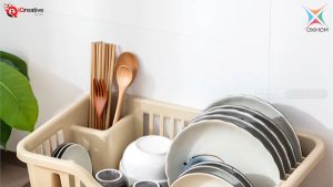 Rak Piring Plastik Tempat Rak Pengering Piring Gelas Buah Dan Sayur