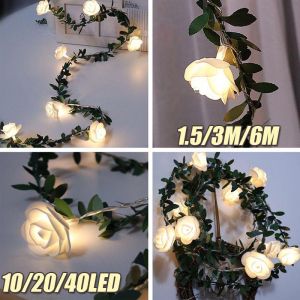LED Simulation Rose Light String: Perfect Valentine's Day Atmosphere Lamp & Wedding Festival Decoration