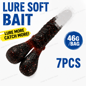55mm 6g Egg Sinking DICK Lure 7Pcs High Flexible PVC Soft Bait Built-in Shining Chip For Freshwater Bass Snakehead Mandarin Fish