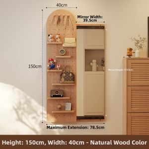 DONGMU | Reclaimed Wood Hidden Sliding Full Length Mirror